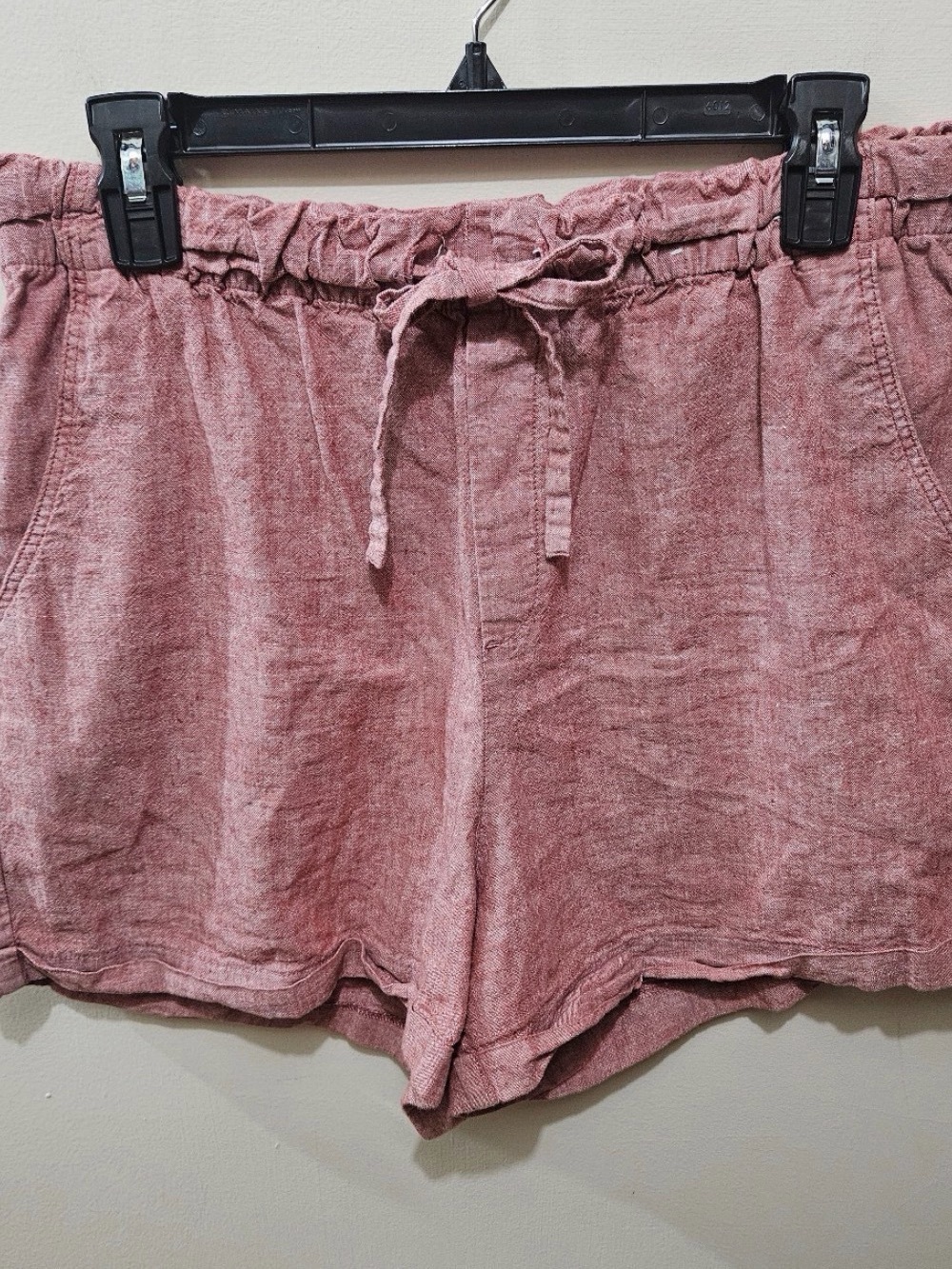 Women's Pull-On Linen-Blend Shorts in Dusty Rose